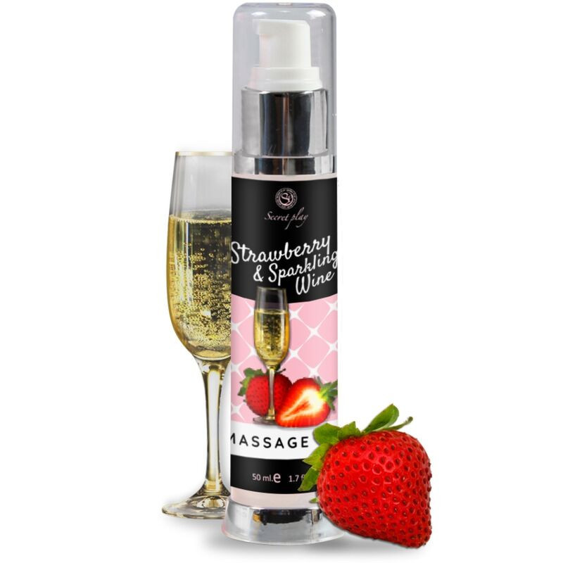 Huiles et parfums intimes 50 ml huile de massage secretplay strawberry & sparkling wineAmbiance Érotique