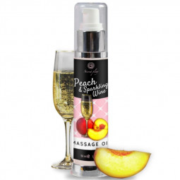 Secretplay Peach and Champagne massage oil in a 50 ml bottle