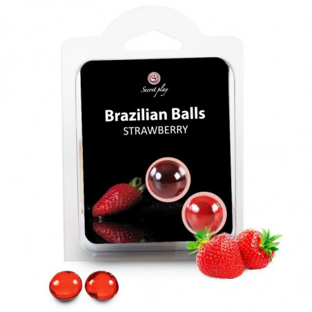 Lubrifiant booster 2 boules brésiliennes fraiseLubrifiant aphrodisiaque