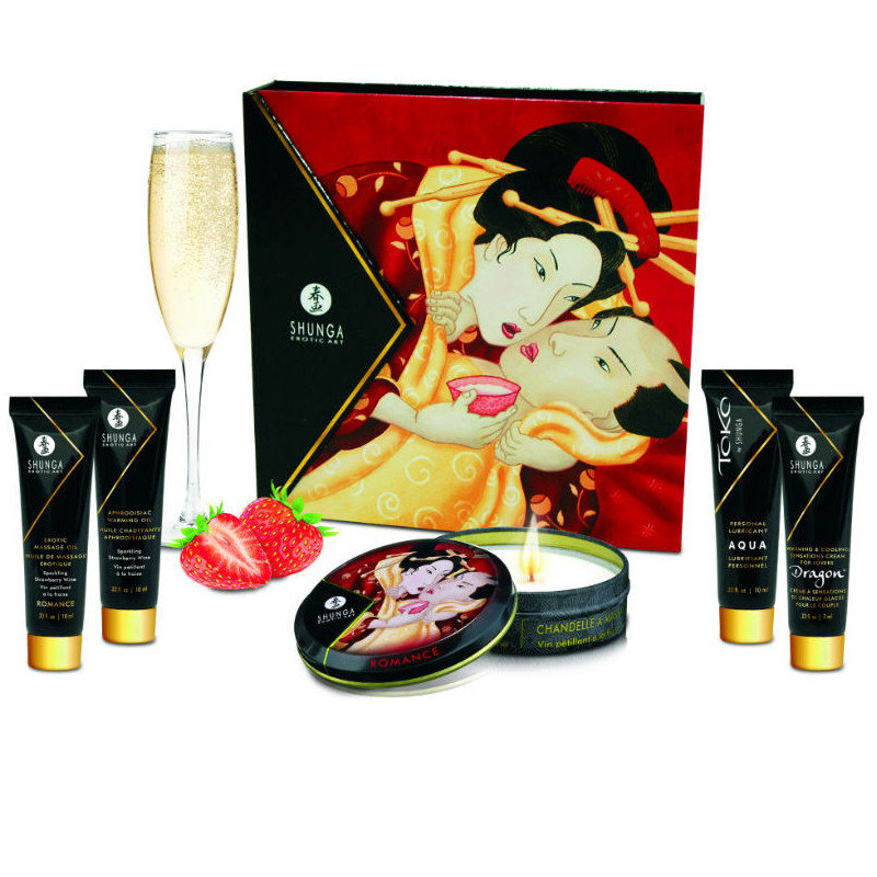 Lubrifiant booster vin mousseux à la fraise de geisha's secretLubrifiant aphrodisiaque