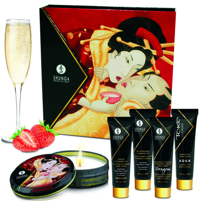 Lubrifiant booster vin mousseux à la fraise de geisha's secretLubrifiant aphrodisiaque