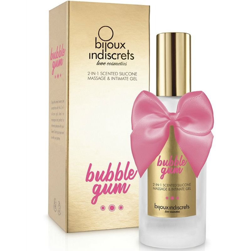 Lubrifiant aphrodisiaque Bijoux bubble gum 2 en 1 gel siliavece 100 ml 