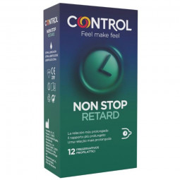 Condones retardantes Control Non-Stop empaquetados en 12 unidades
Condones