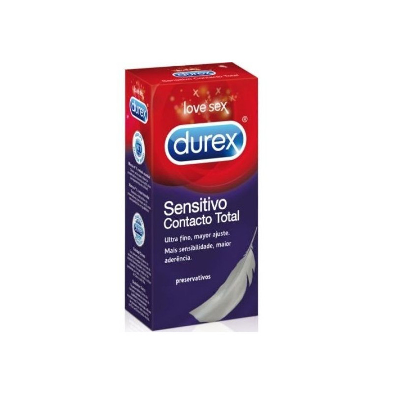 Condones Durex Sensitive Contact empaquetados en 12 unidades
 