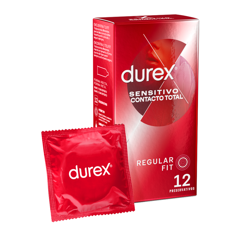 Durex Sensitive Contact condoms packaged in 12 units
 