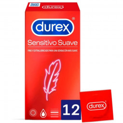 12 unidades de preservativo durex suave e sensível
 