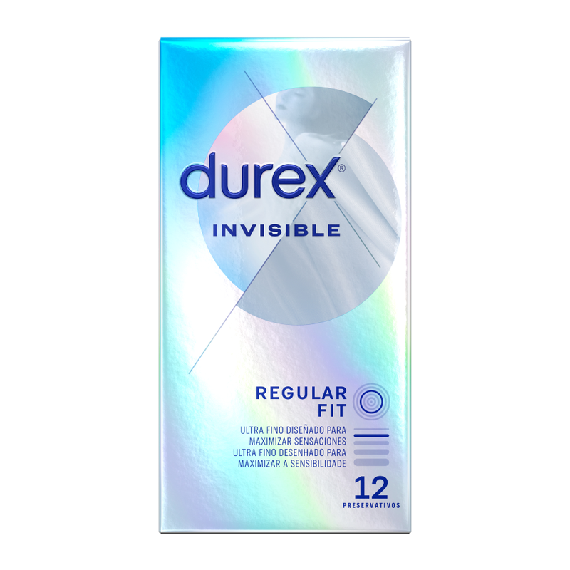 Condones extra finos Durex Invisible empaquetados en 12 unidades 