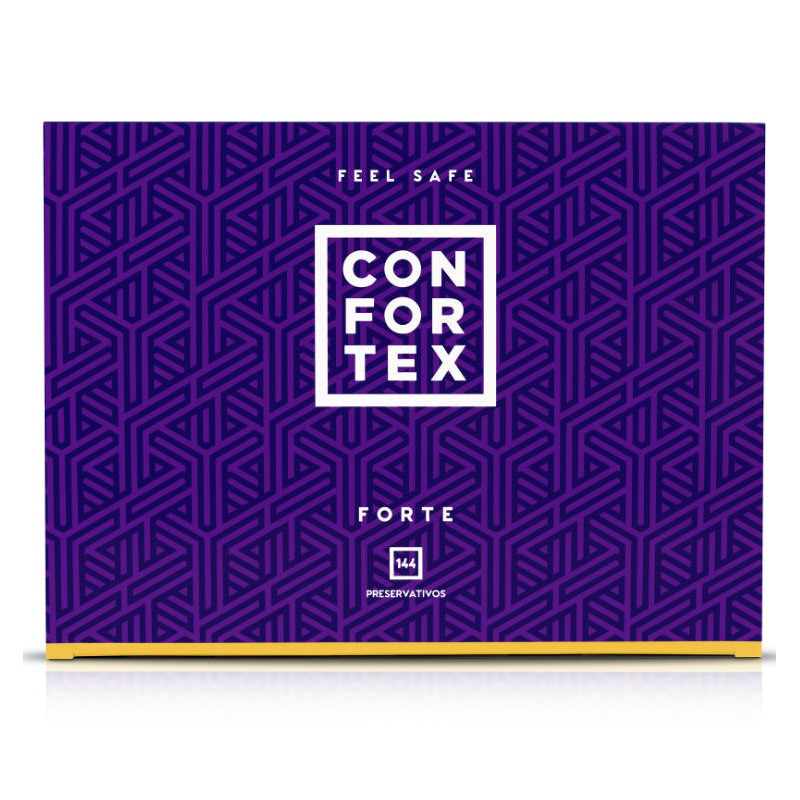 Preservativos Confortex Strong Nature embalados em 144 unidades
 