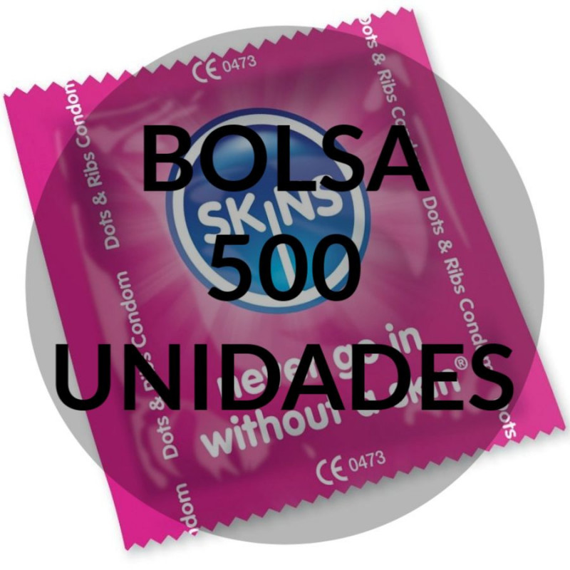 Condom 500 uds ribbed bag
 