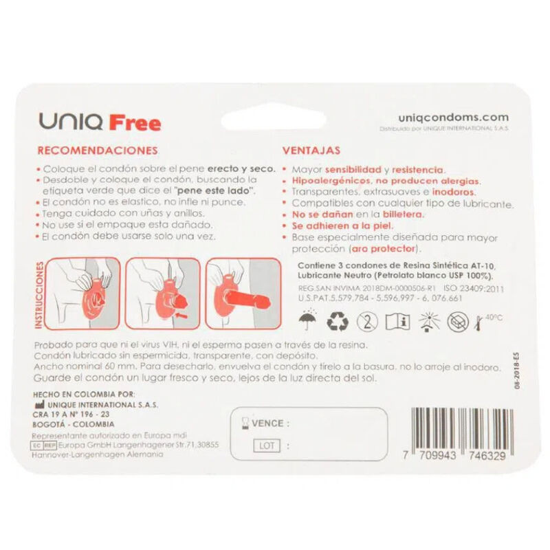 Condom 3 units without latex with protection ring
 