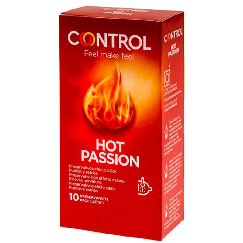 Preservativos Control Hot Passion efeito calor embalados em 10 unidades 
