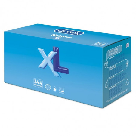 Preservativos Durex Extra Large XL empaquetados en 144 unidades 