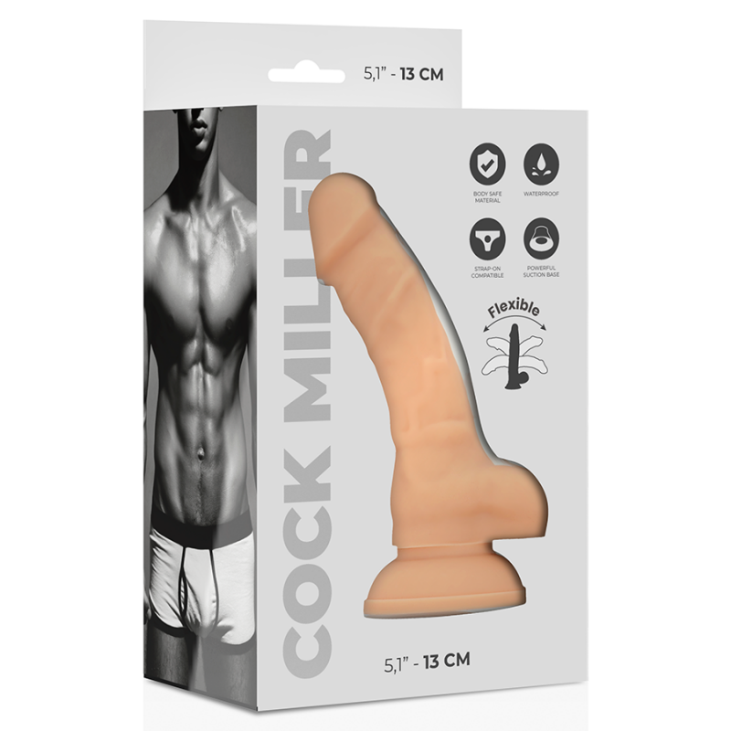 Cock miller silicone densité cocksil articulable 13cm Couleur:Nude Largeur:125 mm Longueur:215 mm Profondeur:80 mm Rayon:UNISEXE