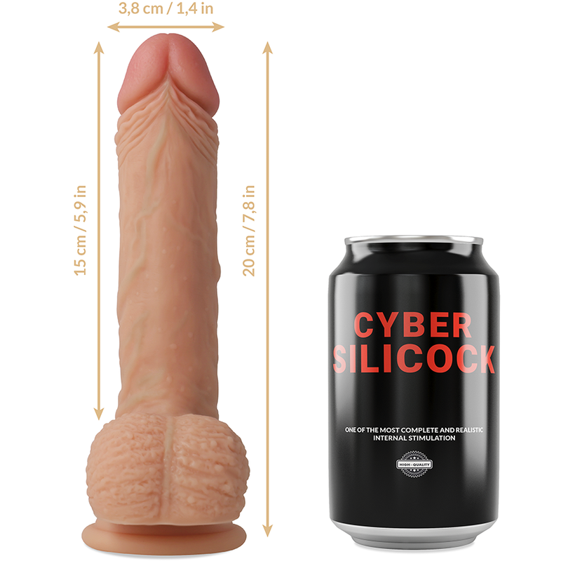 Cyber ​​silicock freeman silicone souple liquide ultra-réaliste 20 cm Couleur:Nude Largeur:220 mm Longueur:95 mm Profondeur:95 m
