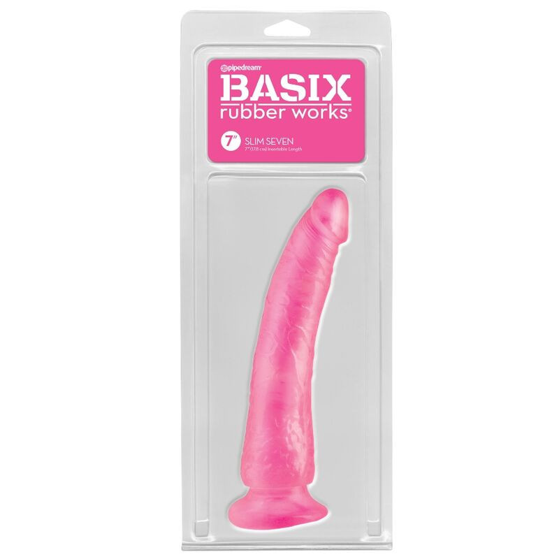 Basix rubber works slim 19 cm roseGode Réaliste et GodemichetBASIX