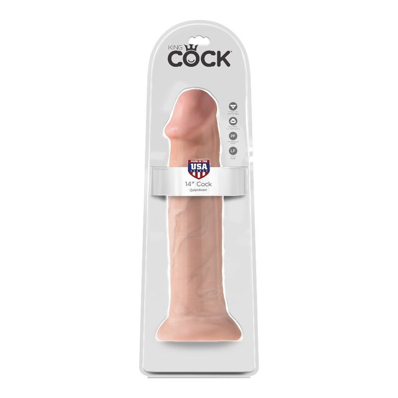 Gode ​​King Cock réaliste 35,6 cm Couleur:Nude Largeur:102 mm Longueur:173 mm Profondeur:516 mm Rayon:UNISEXE