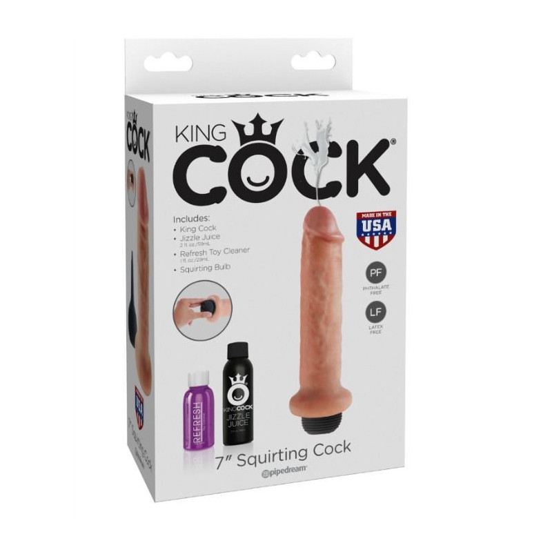 17,8 cm king cock éjacule Couleur:Nude Largeur:140 mm Longueur:300 mm Profondeur:100 mm Rayon:UNISEXE