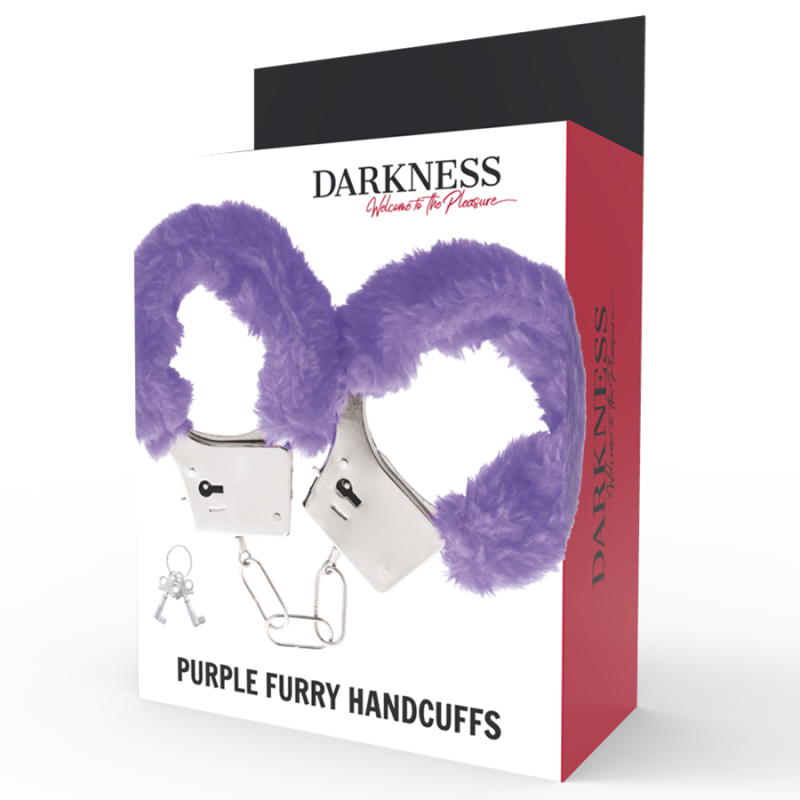Purple plush bdsm handcuffs 
Erotique BDSM Handcuffs