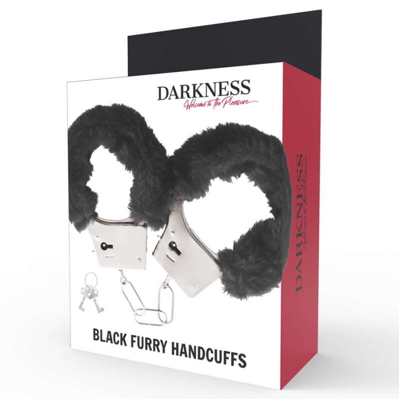 Bdsm-fesseln aus schwarzem pelz 
BDSM Handschellen