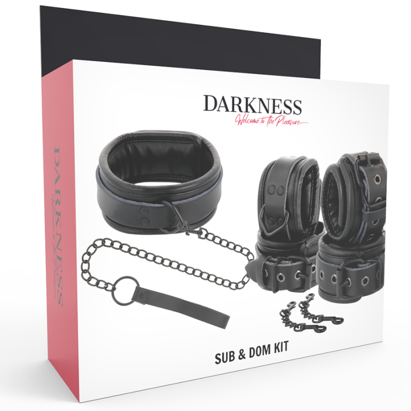 Bdsm handcuffs in black leather and collar
Erotique BDSM Handcuffs
