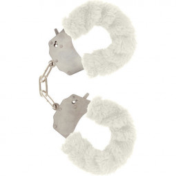 Bdsm bondage handcuffs in white furErotique BDSM Handcuffs