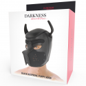 Bdsm mask black neoprene hood with removable muzzle
 