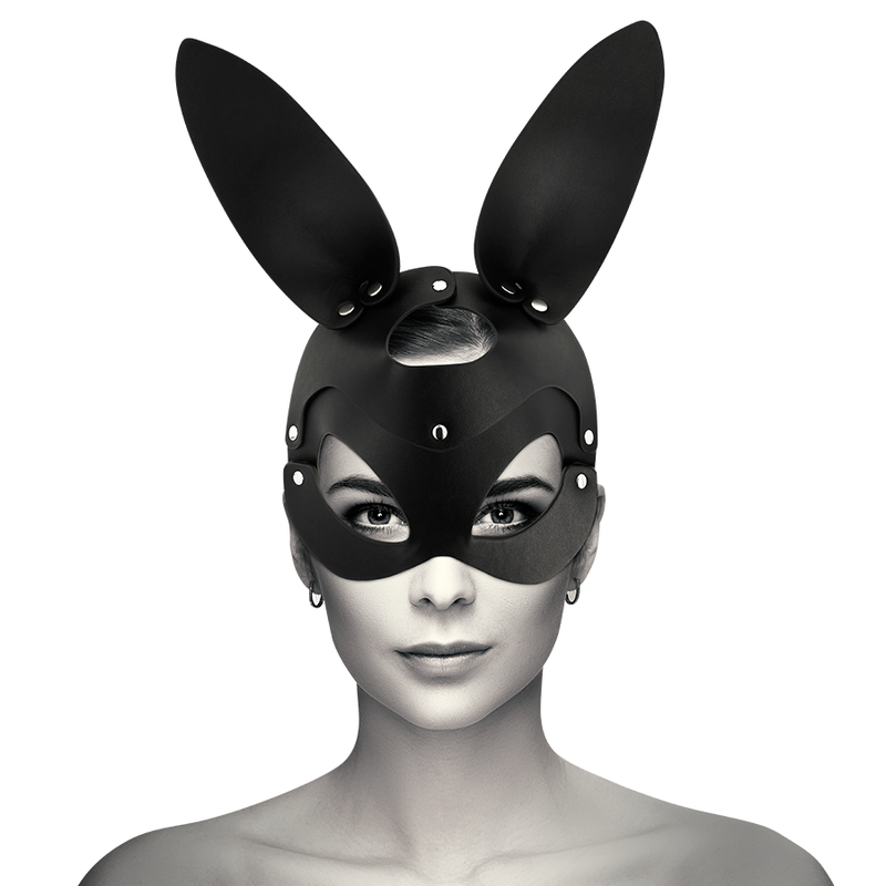 Bdsm mask rabbit ears in fake leather
 