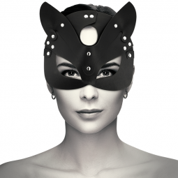Maschera bdsm orecchie di gatto in pelle vegana 