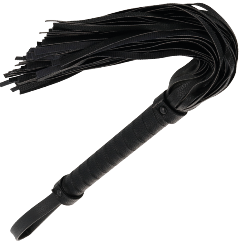 Black leather bondage whip 42 cm
 