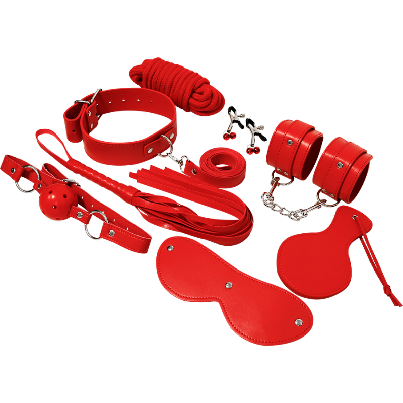 Fouet bondage kit fétiche bdsm série rouge 