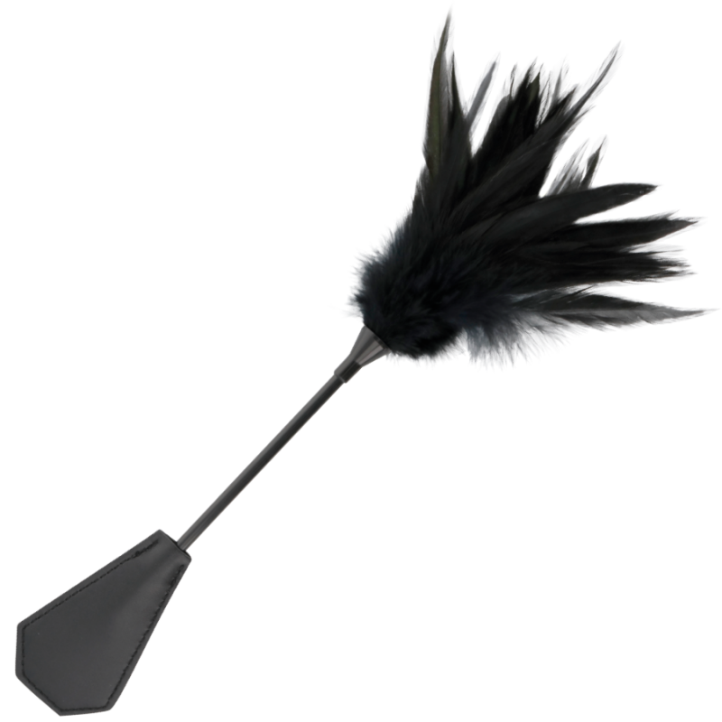 Feather duster bdsm with threatening feathers
 