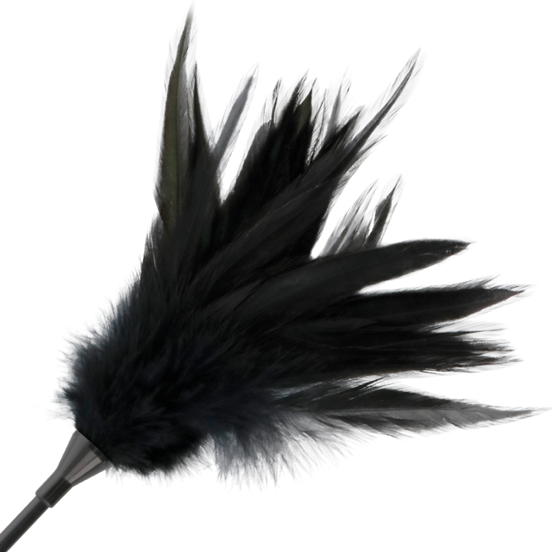 Feather duster bdsm with threatening feathers
 