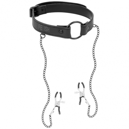 Collar bondage con pinzas para pezones
Collares BDSM