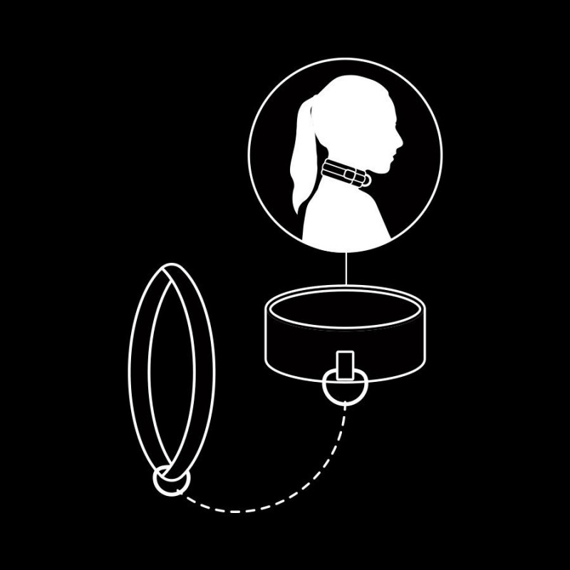 Collar bondage y correa de sumisión 
Collares BDSM