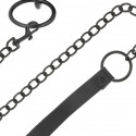 Black bondage collar complete with leash 
BDSM Collars