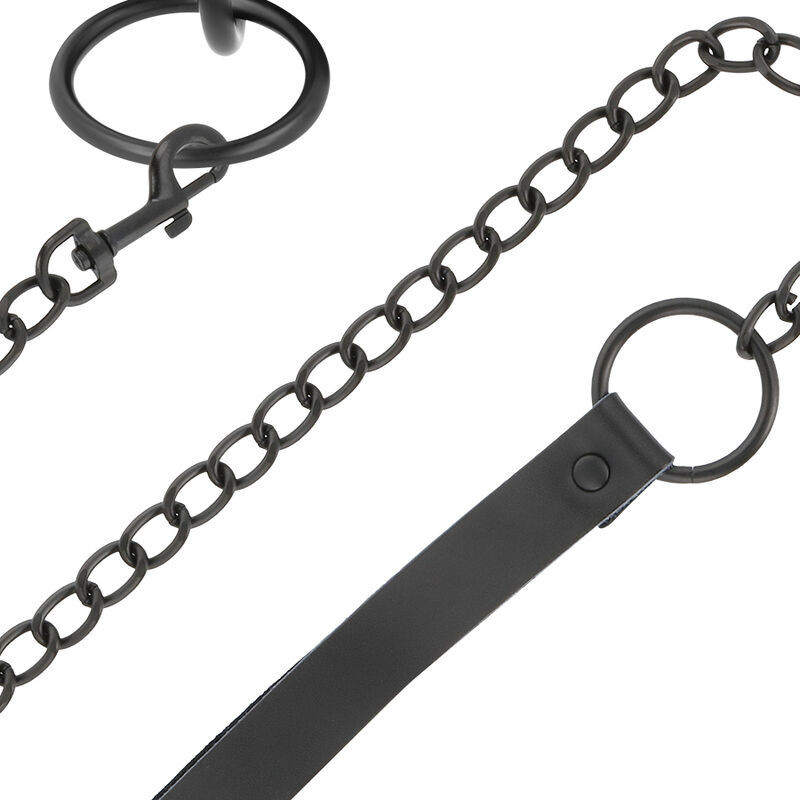 Collare bondage nero completo di guinzaglio 
Collari BDSM