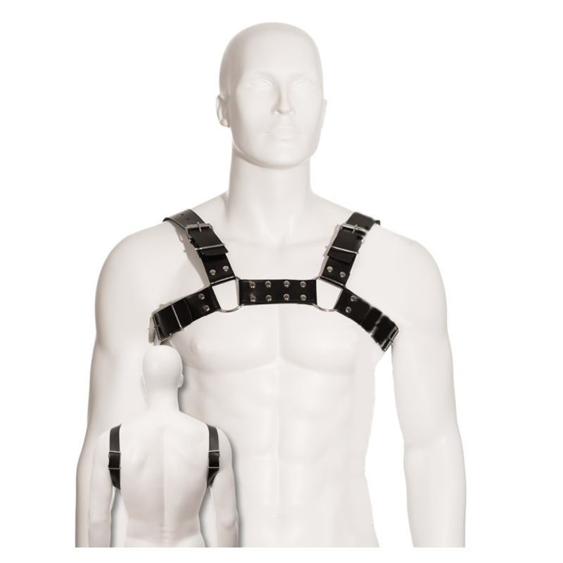 Bdsm accessory black leather back harness
 