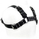 Bdsm accessory black leather back harness
 
