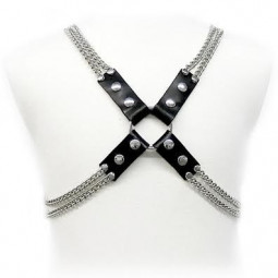 Accesorio bdsm arnés de cuero para el cuerpo con cadena 