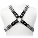 Bdsm accessory bdsm harness with pyramid studs and leather body
 
