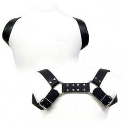Accessory bdsm harness for body made of leather
 