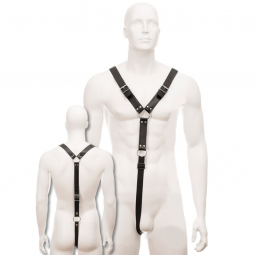 Accessory bdsm harness black leather body for men
 