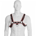 Accessory bdsm harness body bdsm black and red leather 
 