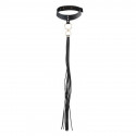 Accessory bdsm black collar bdsm with decorative whip 
 