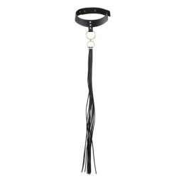 Accessory bdsm black collar bdsm with decorative whip