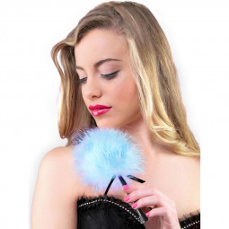 Accessory bdsm duster in blue marabou