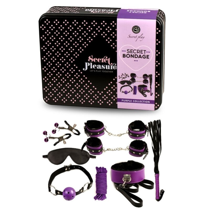 Accessory bdsm kit secretplay 8 pieces purple and black
 