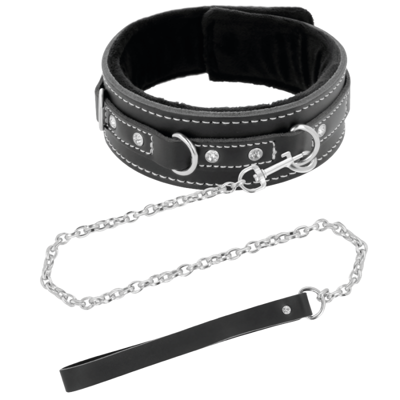 Bdsm accessory bdsm black fur leash and collar 
 
