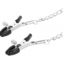 Accessorio bdsm collare e guinzaglio bdsm nero e morsetti per capezzoli  