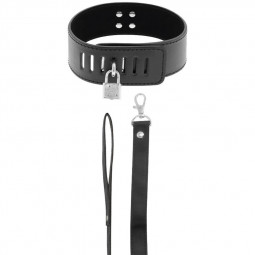Accessory bdsm black bdsm collar with padlock